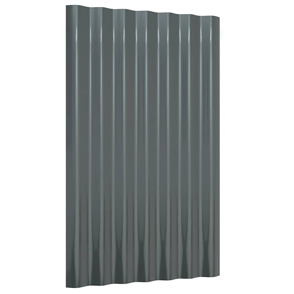 vidaXL Roof Panels 36 pcs Galvanised Steel Anthracite 60x36 cm