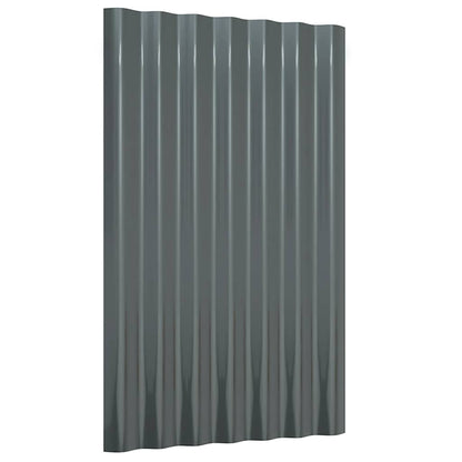 vidaXL Roof Panels 36 pcs Galvanised Steel Anthracite 60x36 cm