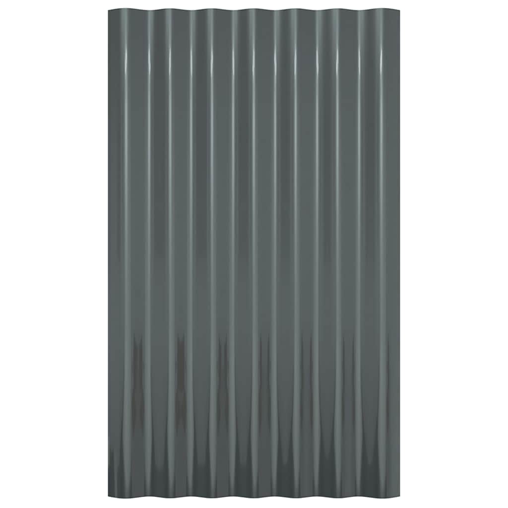 vidaXL Roof Panels 36 pcs Galvanised Steel Anthracite 60x36 cm
