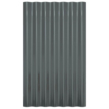 vidaXL Roof Panels 36 pcs Galvanised Steel Anthracite 60x36 cm