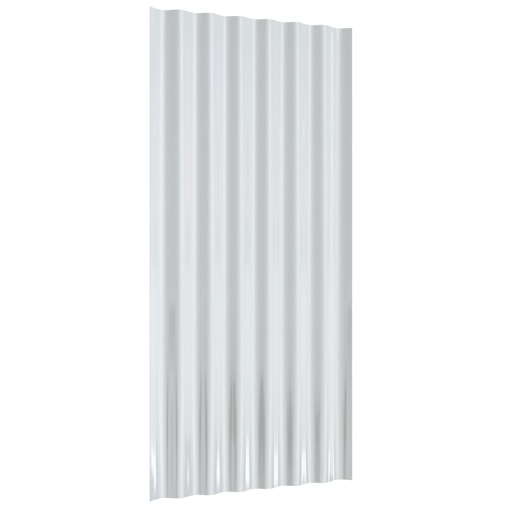vidaXL Roof Panels 12 pcs Galvanised Steel Green 80x36 cm
