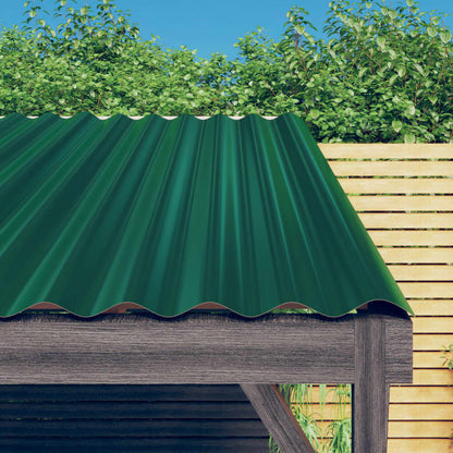 vidaXL Roof Panels 12 pcs Galvanised Steel Green 80x36 cm