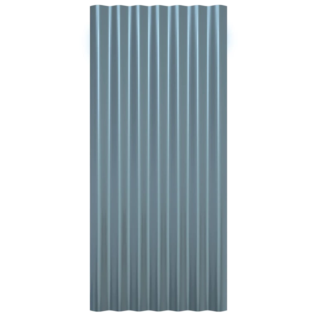vidaXL Roof Panels 12 pcs Galvanised Steel Grey 80x36 cm
