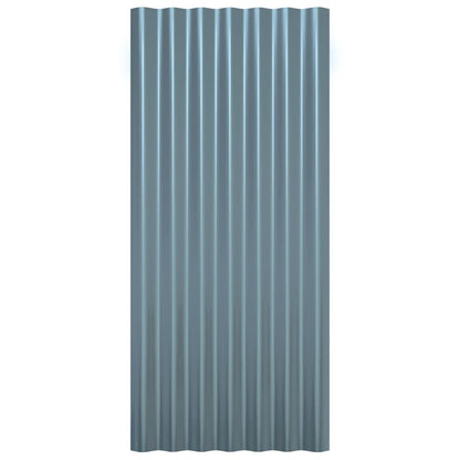 vidaXL Roof Panels 12 pcs Galvanised Steel Grey 80x36 cm