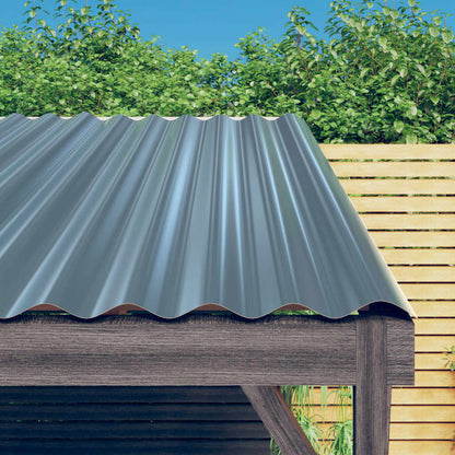 vidaXL Roof Panels 12 pcs Galvanised Steel Grey 80x36 cm