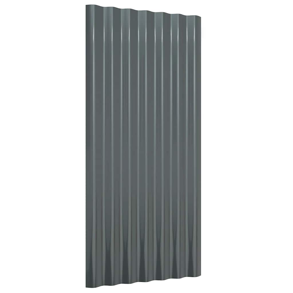 vidaXL Roof Panels 12 pcs Galvanised Steel Anthracite 80x36 cm