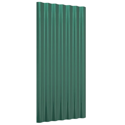 vidaXL Roof Panels 36 pcs Galvanised Steel Green 80x36 cm