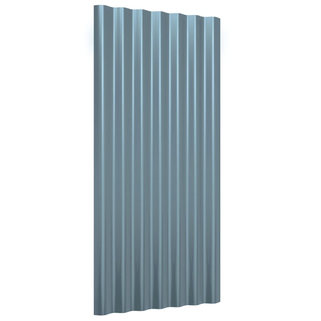 vidaXL Roof Panels 36 pcs Galvanised Steel Grey 80x36 cm