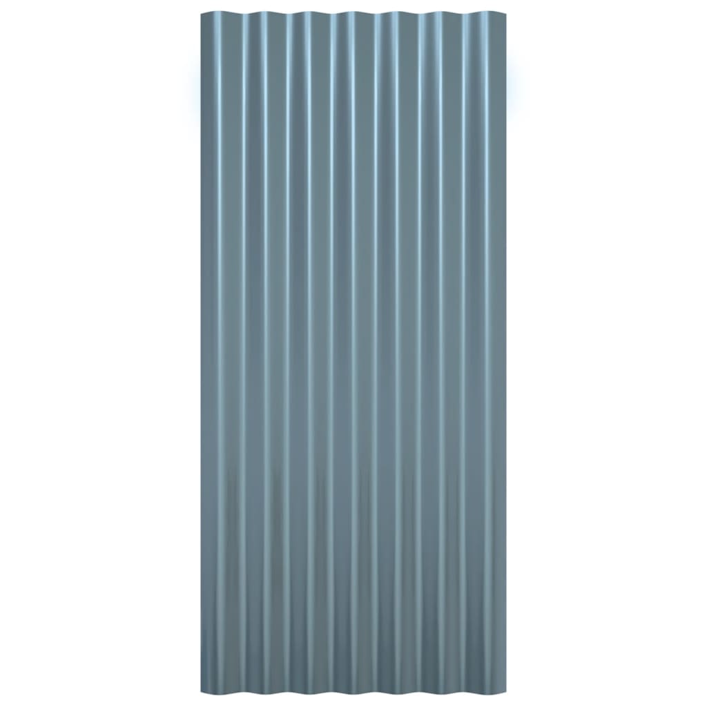 vidaXL Roof Panels 36 pcs Galvanised Steel Grey 80x36 cm