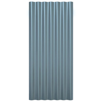 vidaXL Roof Panels 36 pcs Galvanised Steel Grey 80x36 cm