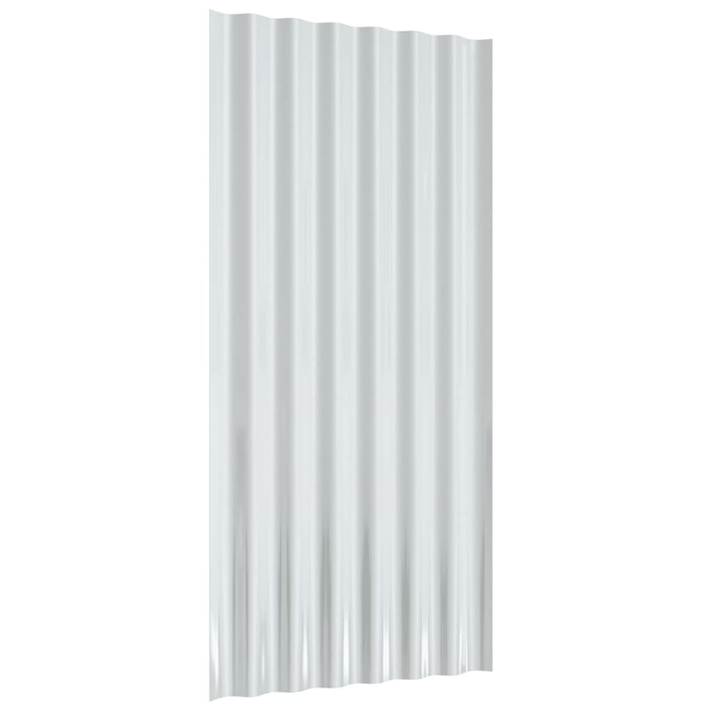 vidaXL Roof Panels 36 pcs Galvanised Steel Grey 80x36 cm