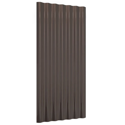 vidaXL Roof Panels 36 pcs Galvanised Steel Brown 80x36 cm