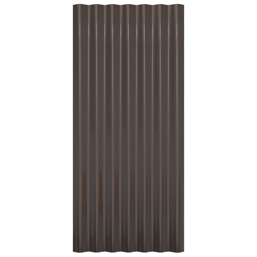 vidaXL Roof Panels 36 pcs Galvanised Steel Brown 80x36 cm