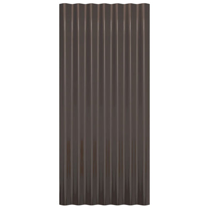 vidaXL Roof Panels 36 pcs Galvanised Steel Brown 80x36 cm