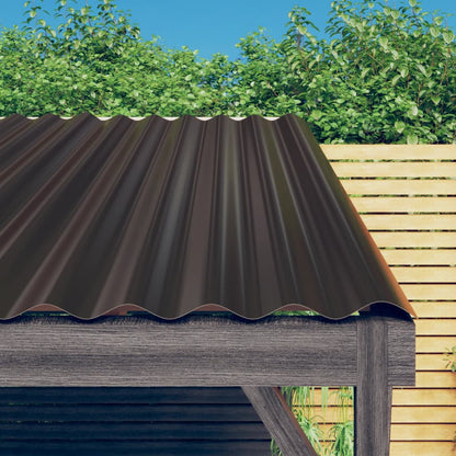 vidaXL Roof Panels 36 pcs Galvanised Steel Brown 80x36 cm