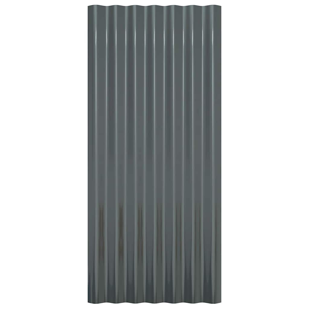 vidaXL Roof Panels 36 pcs Galvanised Steel Anthracite 80x36 cm
