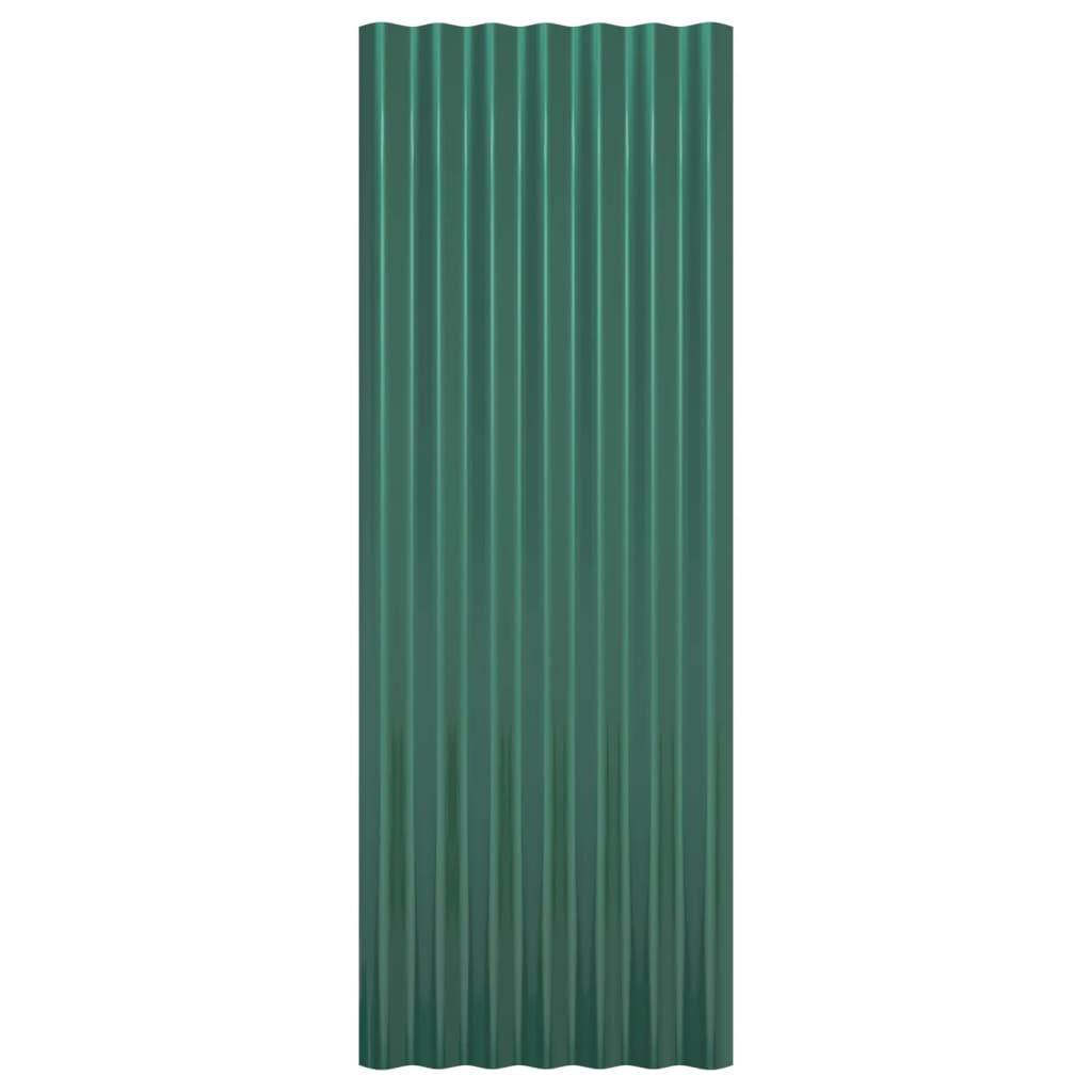 vidaXL Roof Panels 12 pcs Galvanised Steel Green 100x36 cm