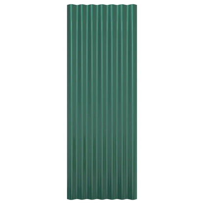 vidaXL Roof Panels 12 pcs Galvanised Steel Green 100x36 cm