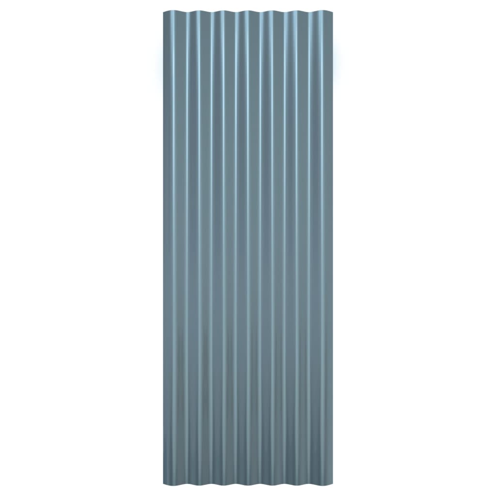 vidaXL Roof Panels 12 pcs Galvanised Steel Grey 100x36 cm
