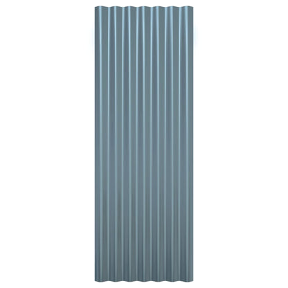 vidaXL Roof Panels 12 pcs Galvanised Steel Grey 100x36 cm