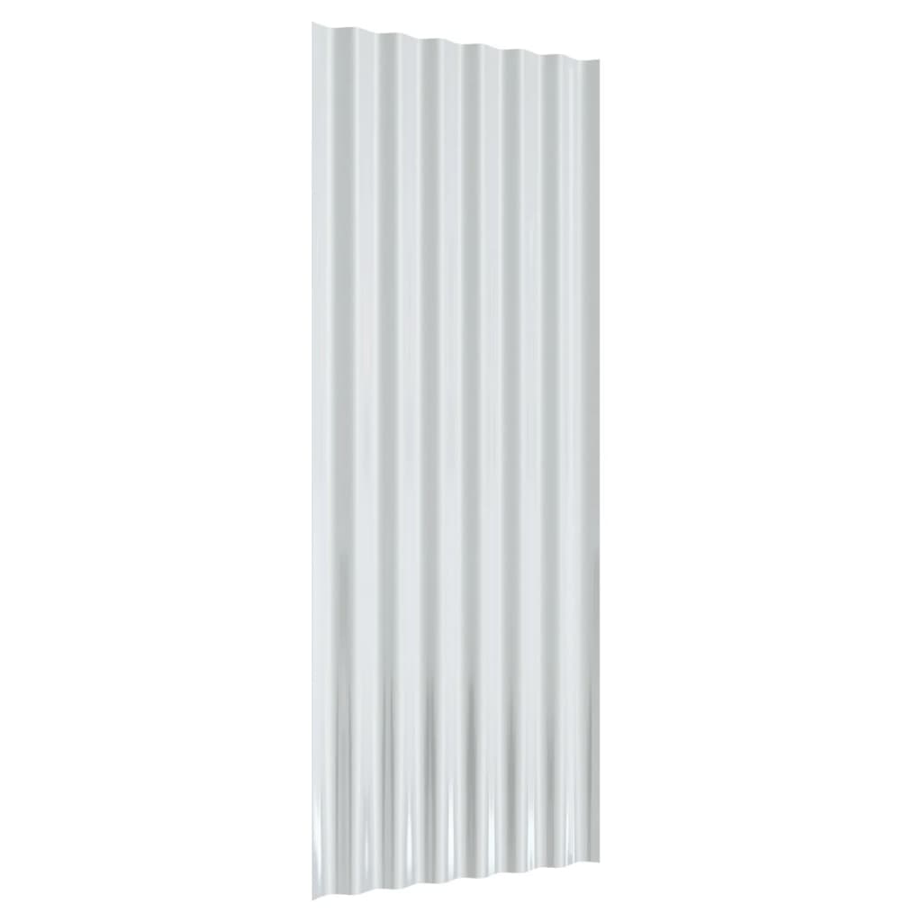 vidaXL Roof Panels 12 pcs Galvanised Steel Grey 100x36 cm