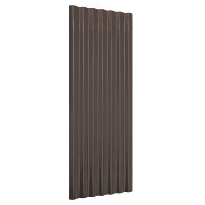 vidaXL Roof Panels 12 pcs Galvanised Steel Brown 100x36 cm