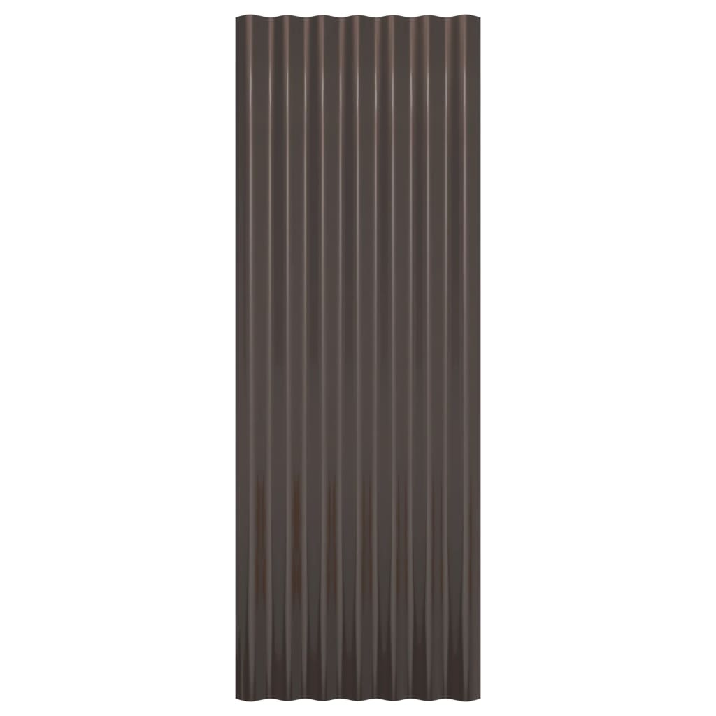 vidaXL Roof Panels 12 pcs Galvanised Steel Brown 100x36 cm