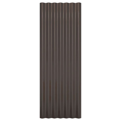 vidaXL Roof Panels 12 pcs Galvanised Steel Brown 100x36 cm
