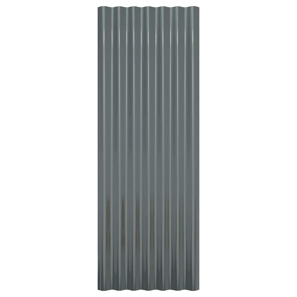 vidaXL Roof Panels 12 pcs Galvanised Steel Anthracite 100x36 cm