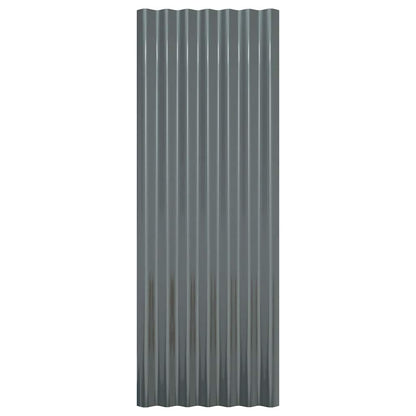 vidaXL Roof Panels 12 pcs Galvanised Steel Anthracite 100x36 cm