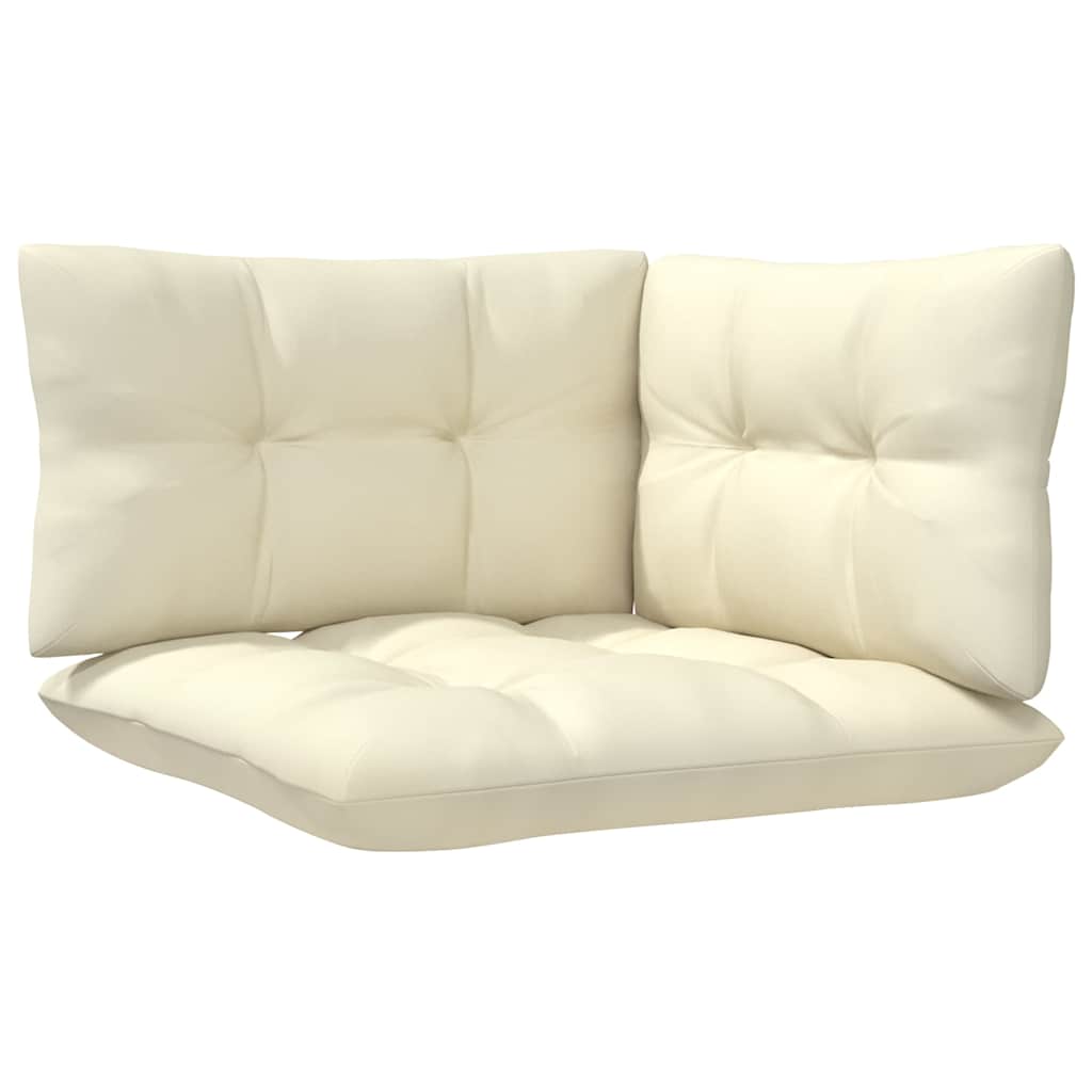 vidaXL 8 Piece Garden Lounge Set with Cream Cushions Pinewood