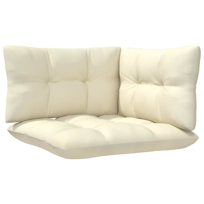 vidaXL 8 Piece Garden Lounge Set with Cream Cushions Pinewood