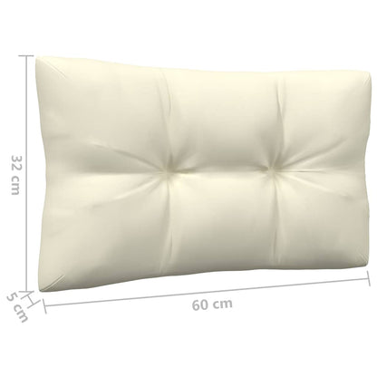 vidaXL 3-Seater Garden Sofa with Cream Cushions Solid Pinewood