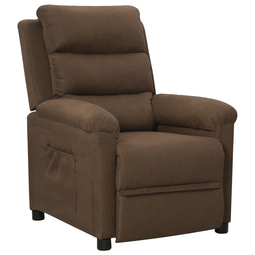 vidaXL Recliner Chair Brown Fabric