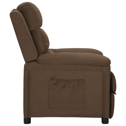 vidaXL Recliner Chair Brown Fabric
