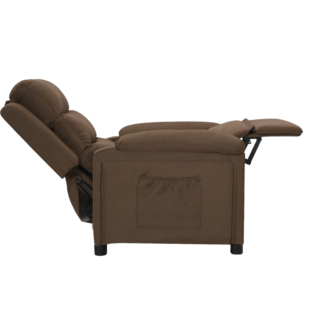 vidaXL Recliner Chair Brown Fabric