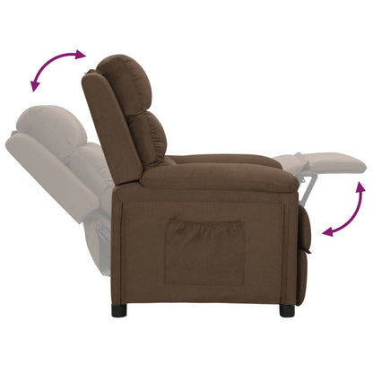 vidaXL Recliner Chair Brown Fabric