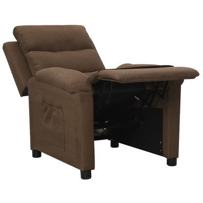 vidaXL Recliner Chair Brown Fabric