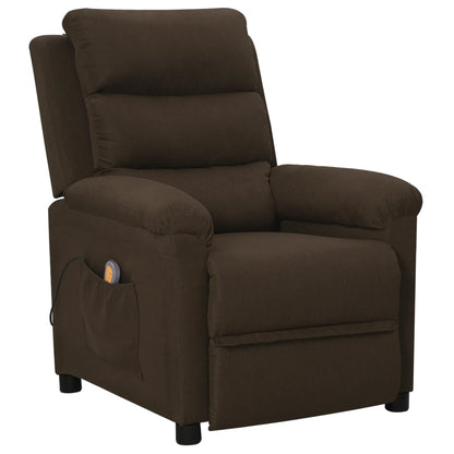 vidaXL Massage Chair Dark Brown Fabric
