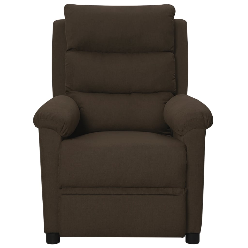 vidaXL Massage Chair Dark Brown Fabric