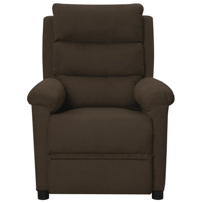 vidaXL Massage Chair Dark Brown Fabric