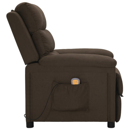 vidaXL Massage Chair Dark Brown Fabric