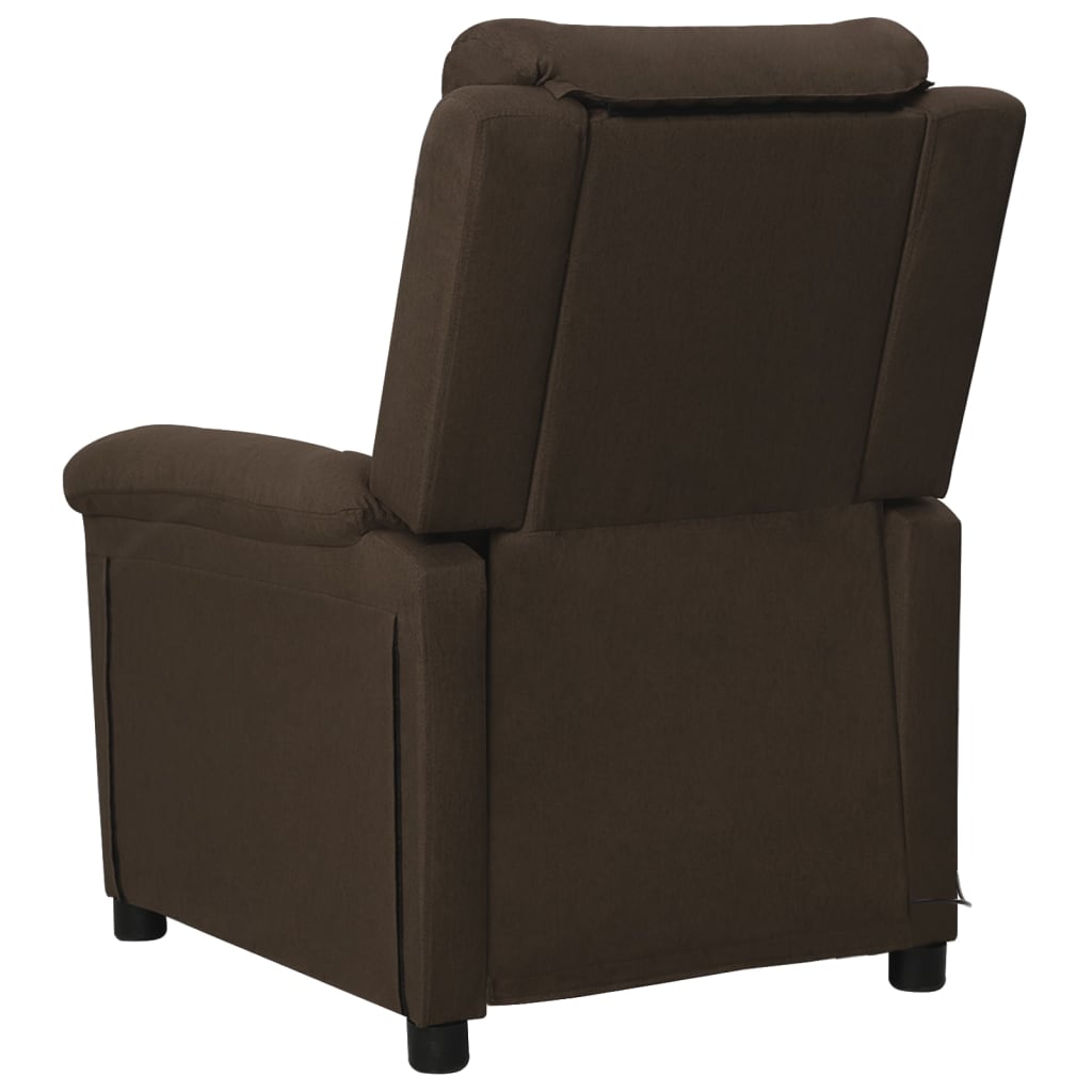 vidaXL Massage Chair Dark Brown Fabric