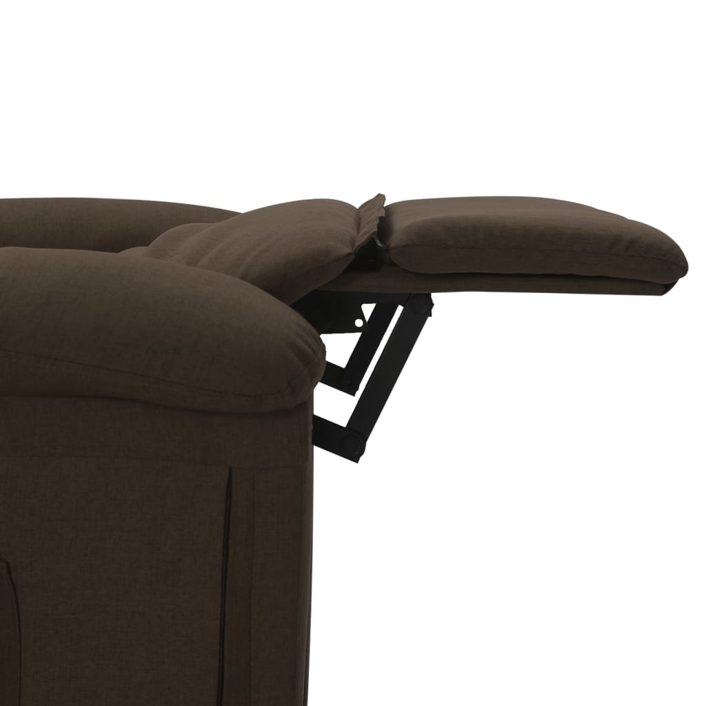 vidaXL Massage Chair Dark Brown Fabric
