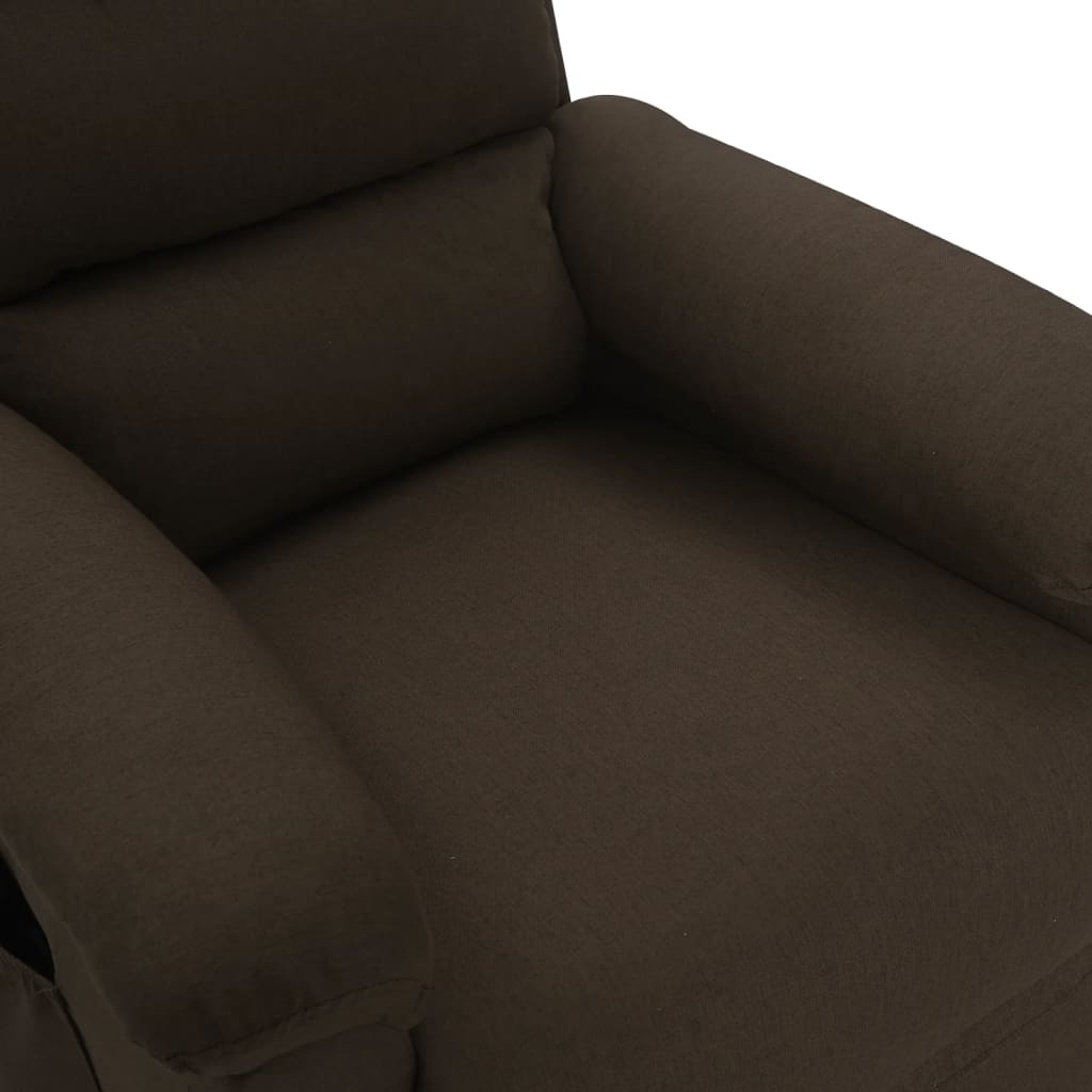 vidaXL Massage Chair Dark Brown Fabric