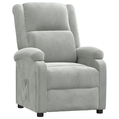 vidaXL Recliner Chair Light Grey Velvet