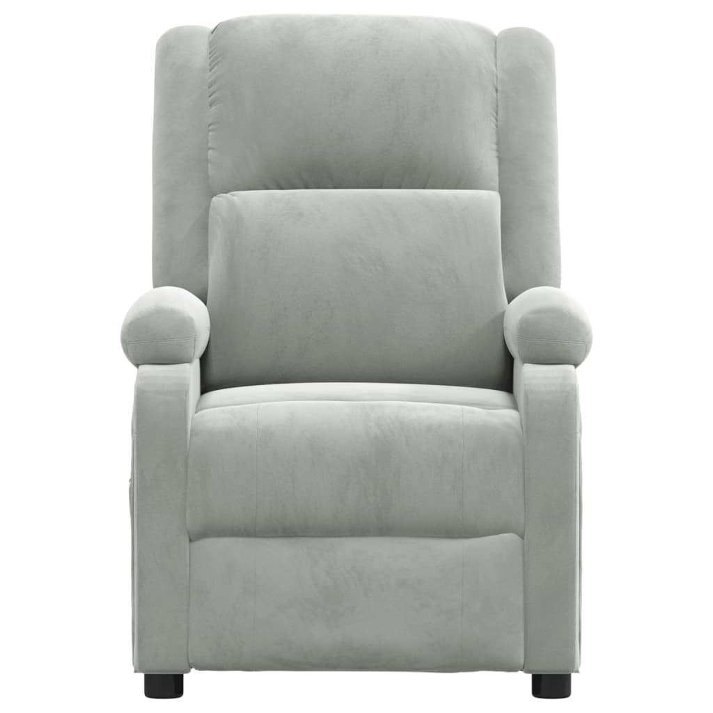 vidaXL Recliner Chair Light Grey Velvet