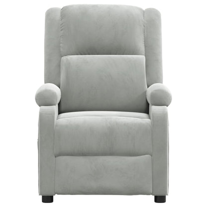 vidaXL Recliner Chair Light Grey Velvet
