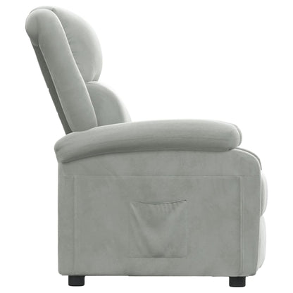 vidaXL Recliner Chair Light Grey Velvet