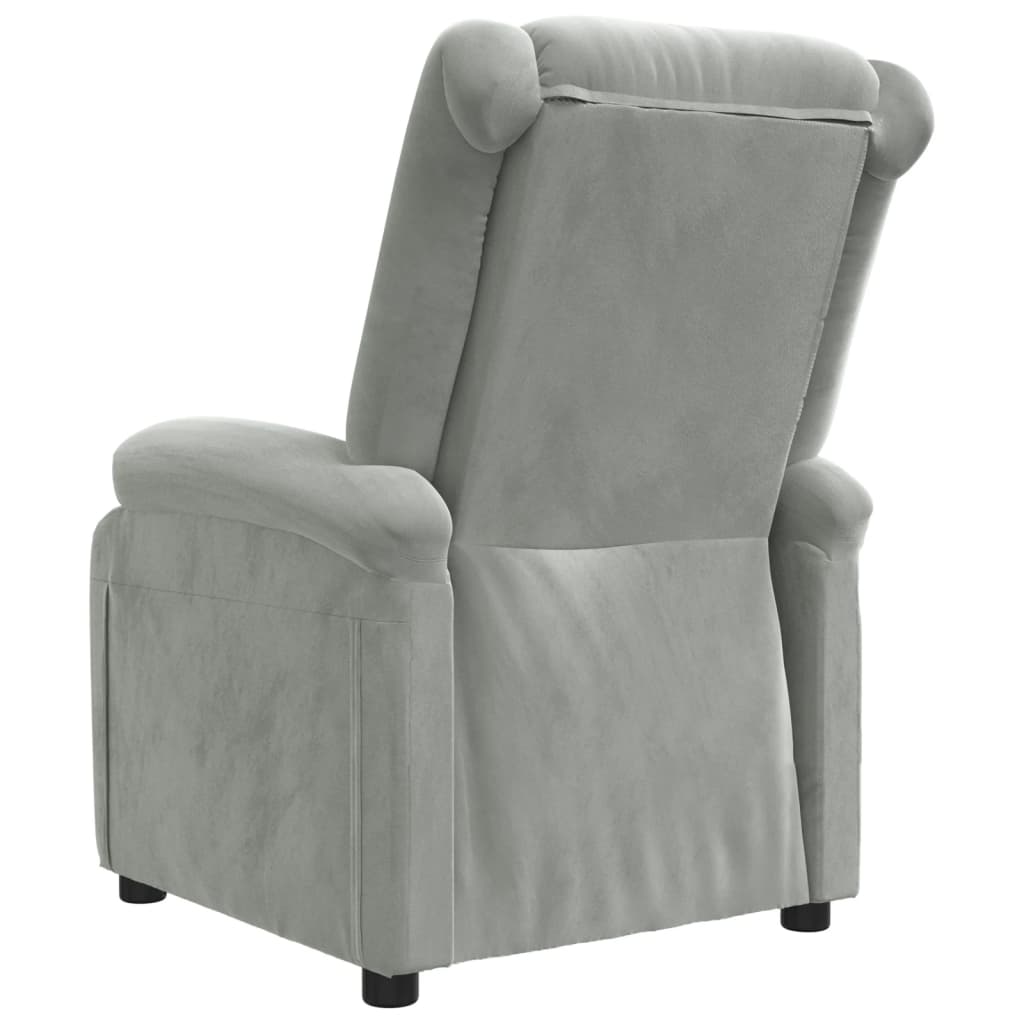 vidaXL Recliner Chair Light Grey Velvet